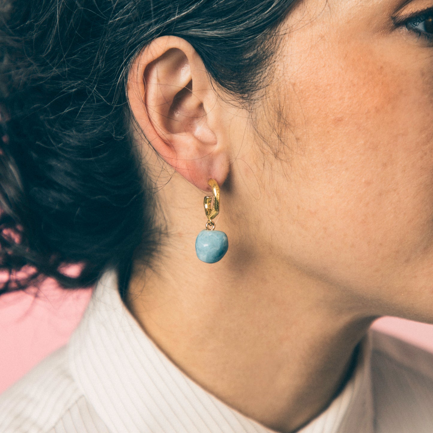 Aros perlas de porcelana